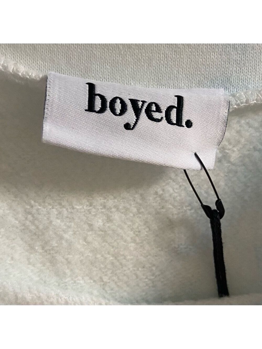 Boyed by Delaney Child crewneck cropped sweatshirt baby blue white Medium NWT - Picture 5 of 6